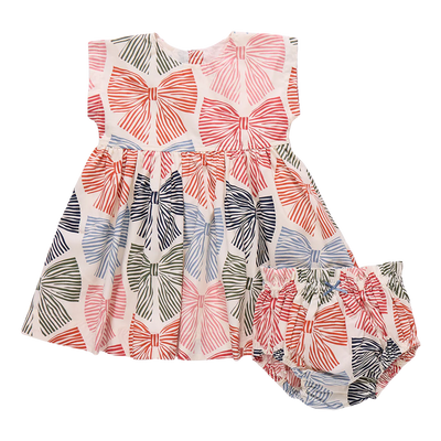 Baby Girls Adaline Dress Set - Multi Striped Bows