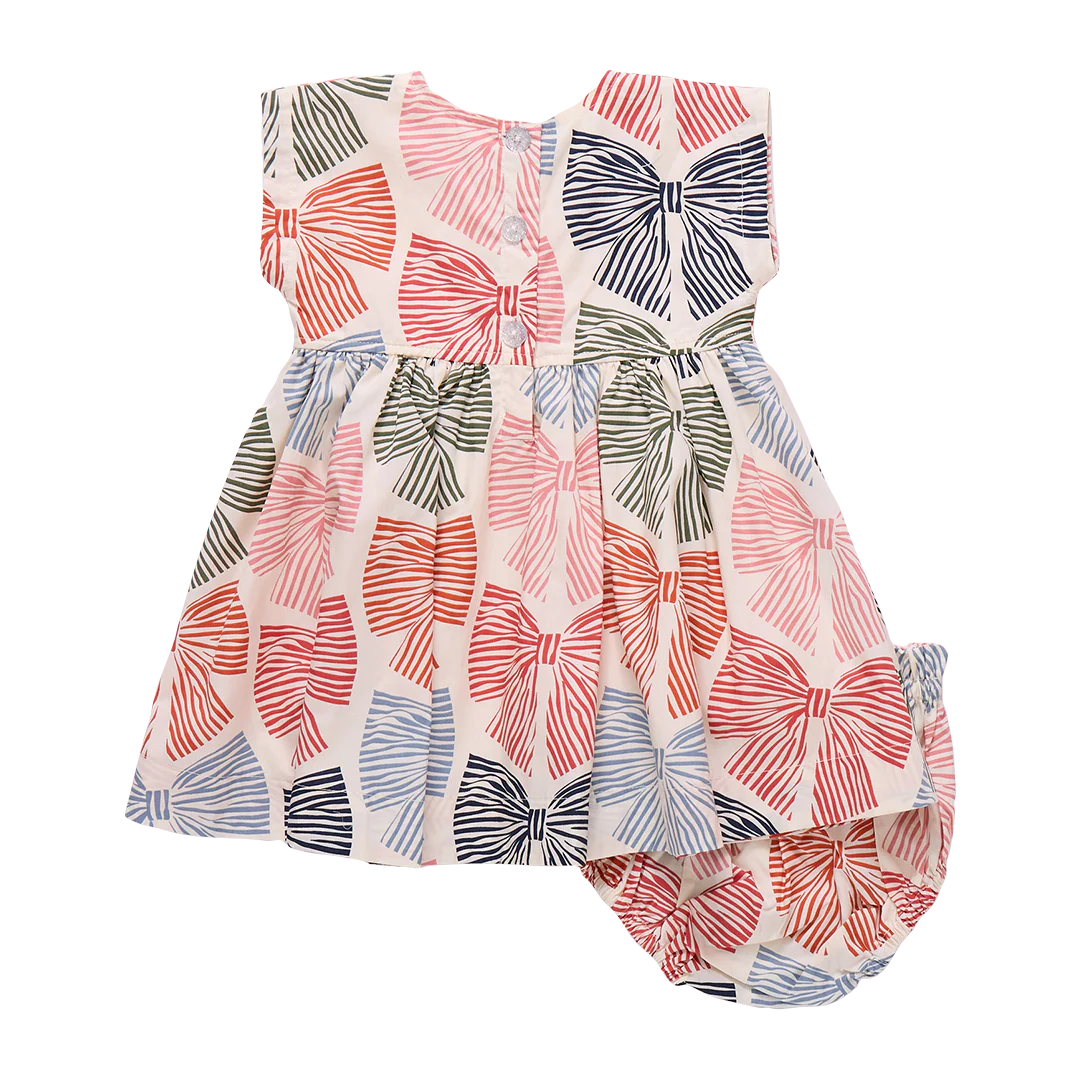 Baby Girls Adaline Dress Set - Multi Striped Bows