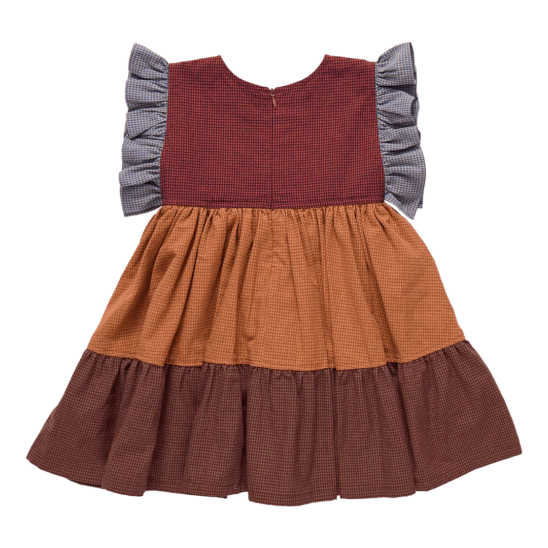 Mixed Checks Girls Kit Dress