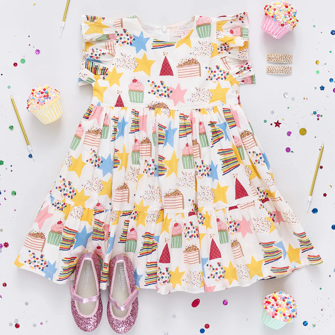 Girls Jennifer Dress - Birthday Star