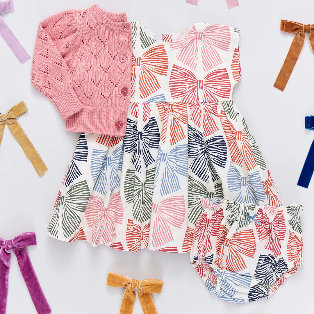 Baby Girls Adaline Dress Set - Multi Striped Bows