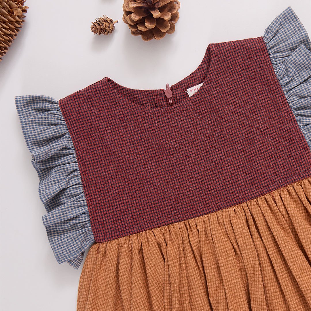 Mixed Checks Girls Kit Dress