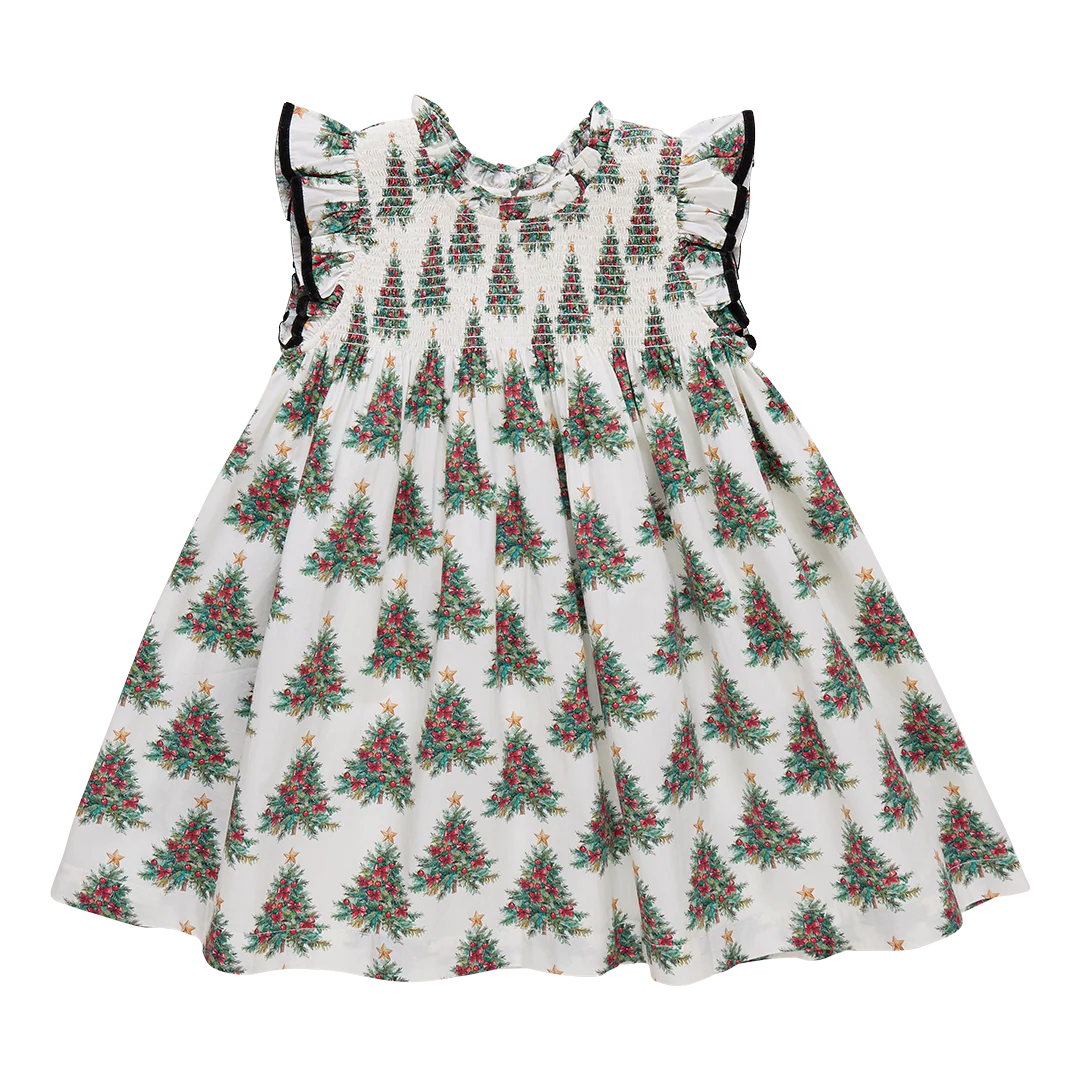 Girls Stevie Dress - Vintage Trees