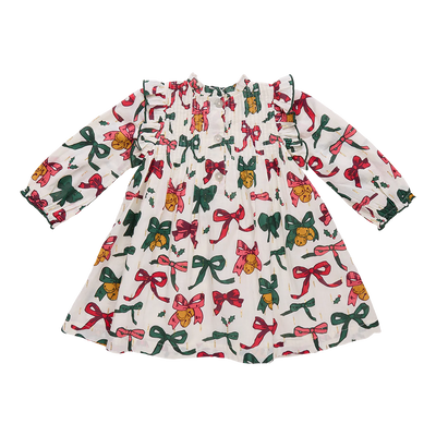 Girls Jaipur Dress Christmas Bow and Bells