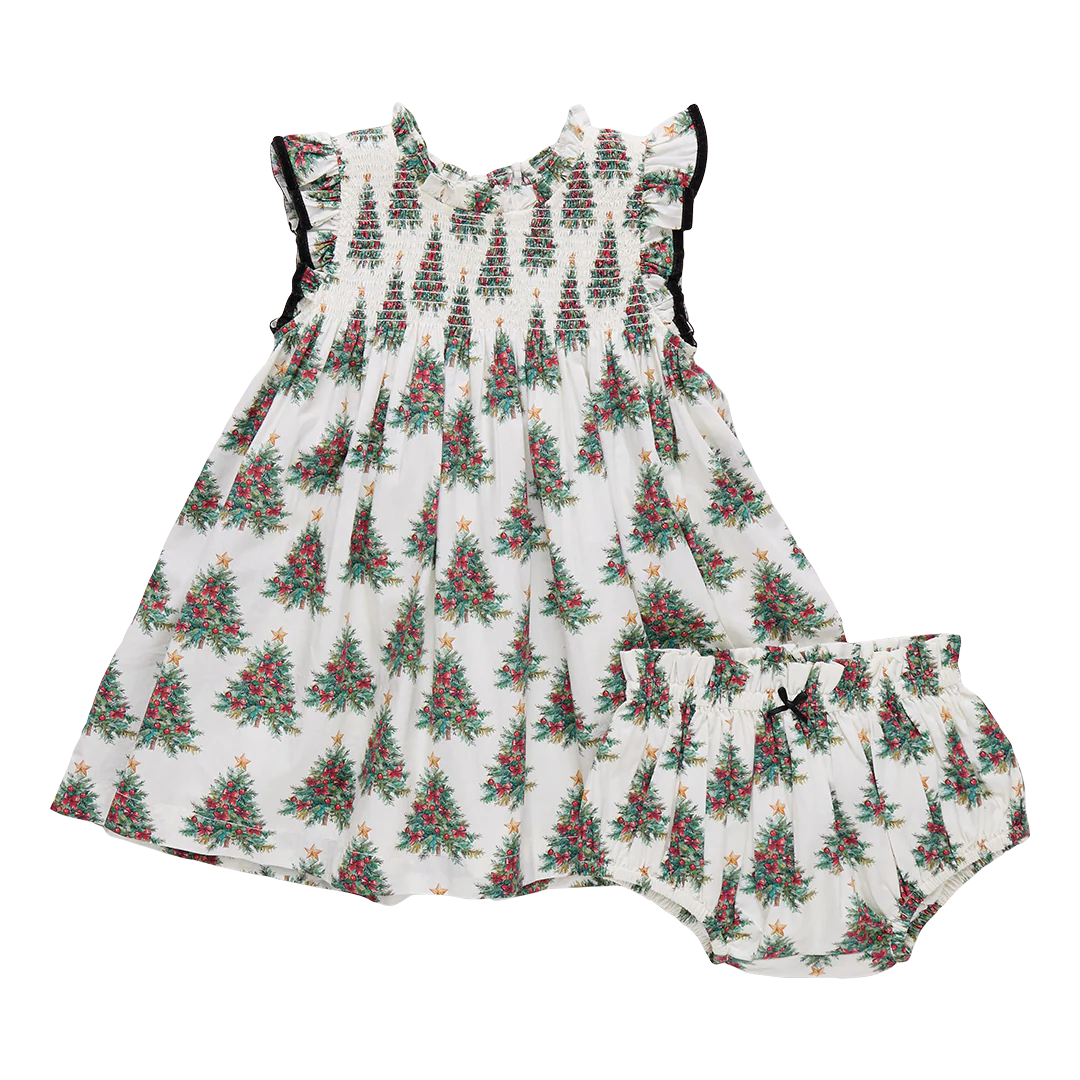 Baby Girls Stevie Dress Set - Vintage Trees