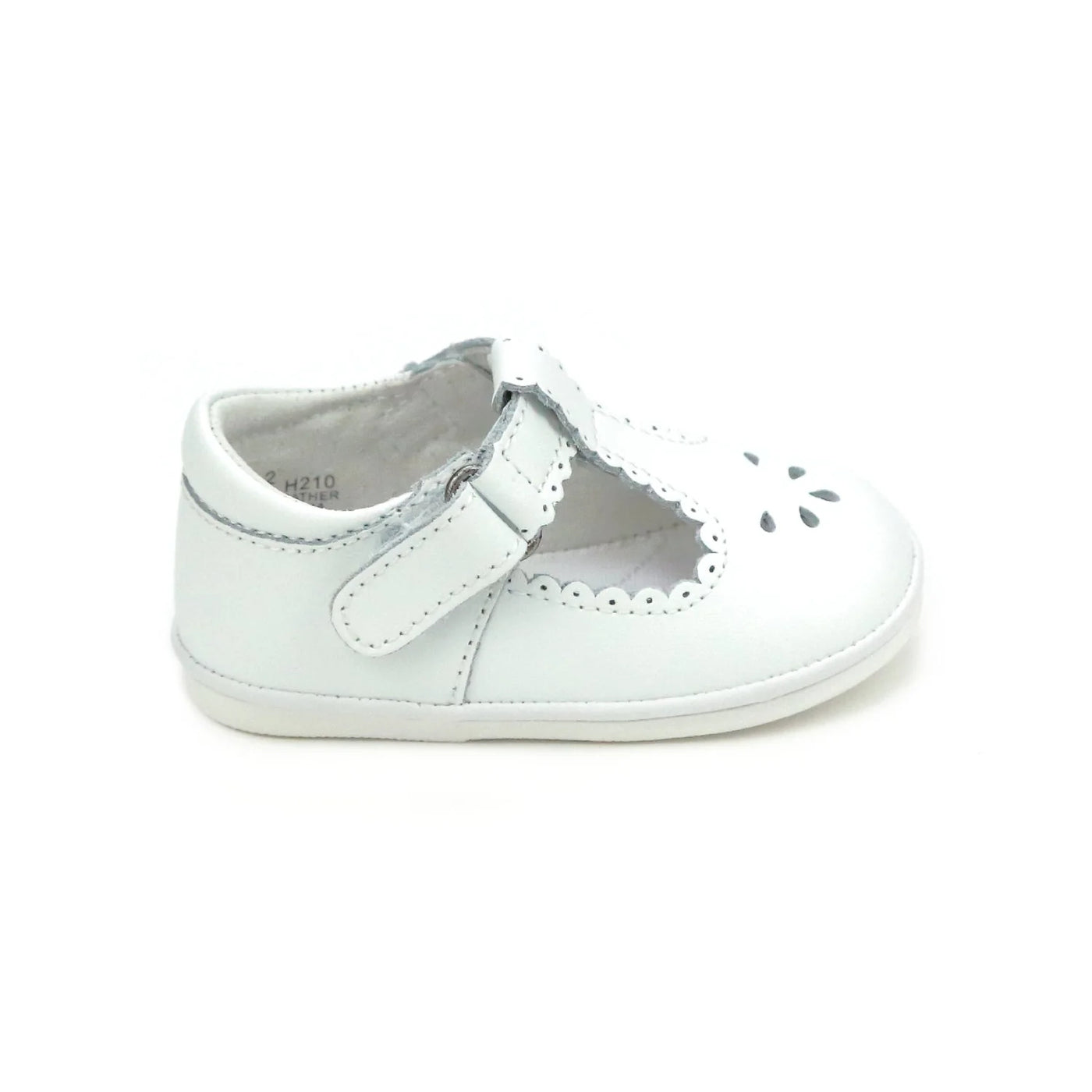 Dottie Scalloped T-Strap Mary Jane (Baby) White