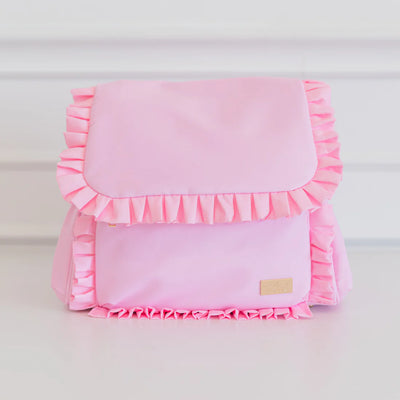 Pink Ruffled Nylon Diaper Bag