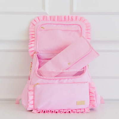 Pink Ruffled Nylon Diaper Bag
