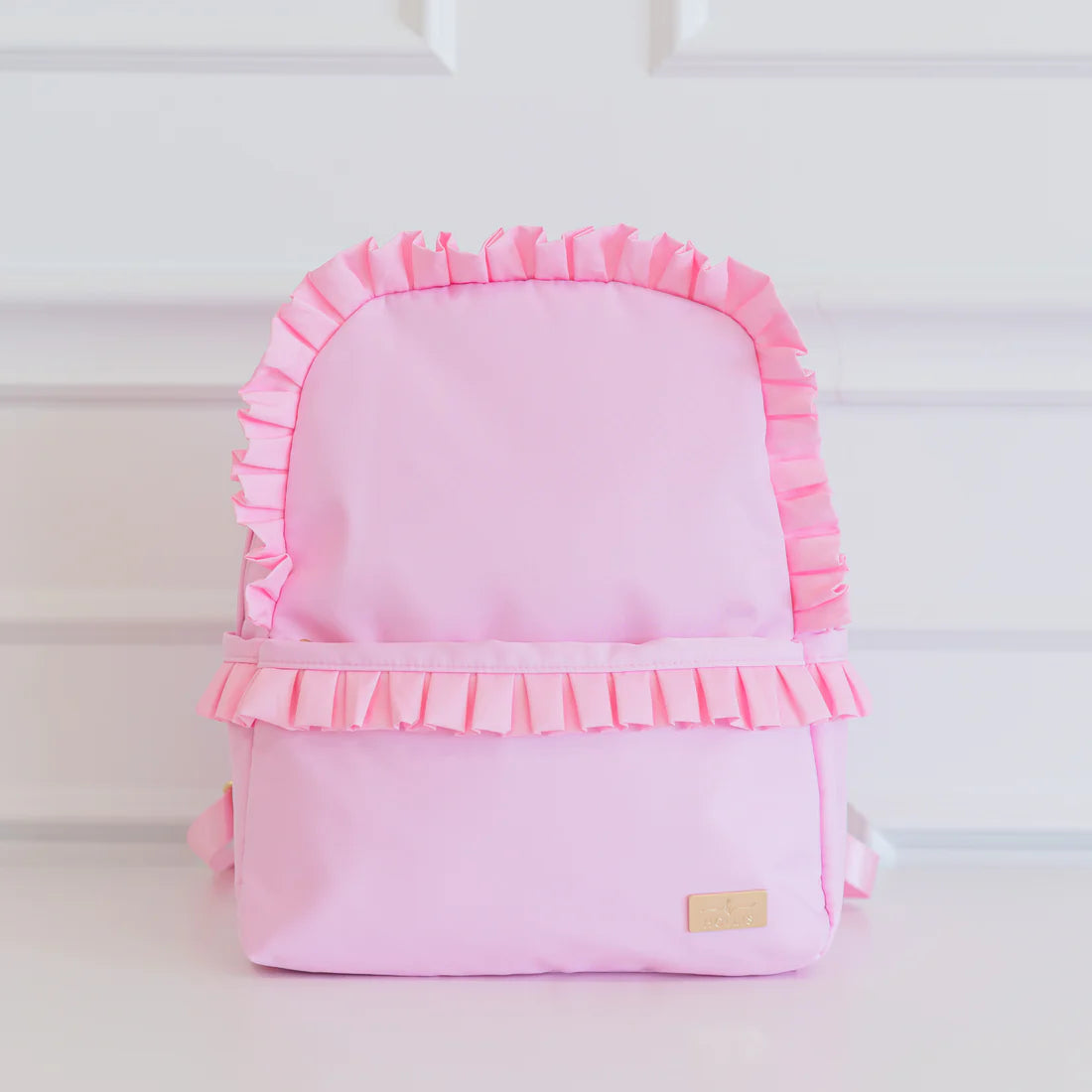 Pink Ruffled Nylon Backpack