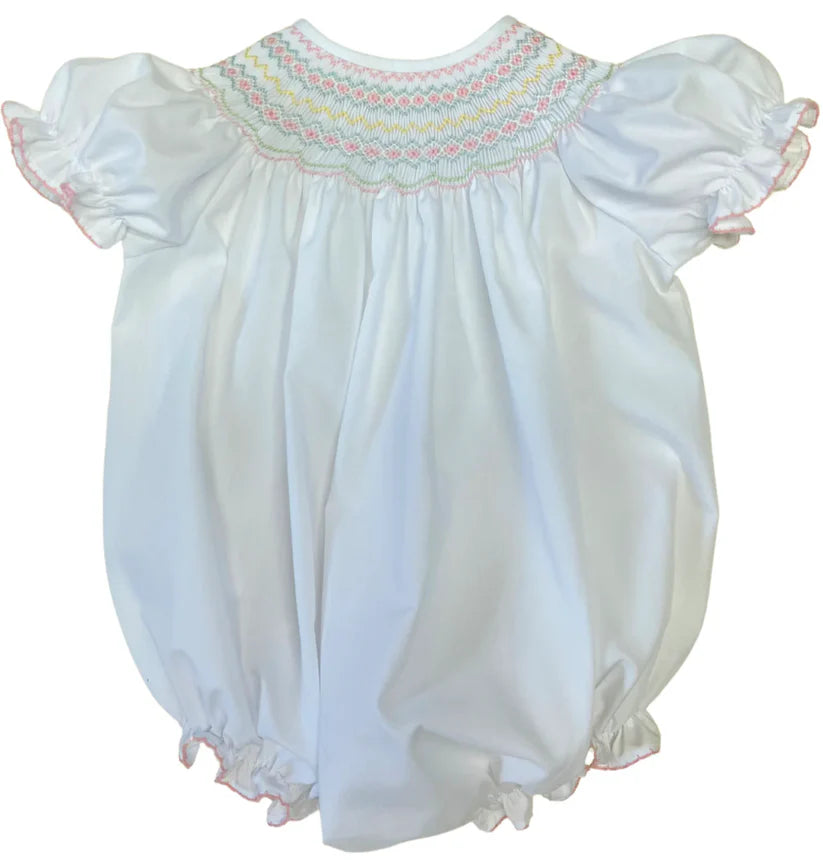 Confetti Kids Classic White Pastel Smocked Bubble