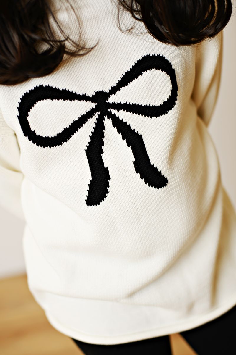 BLACK BOW SWEATER