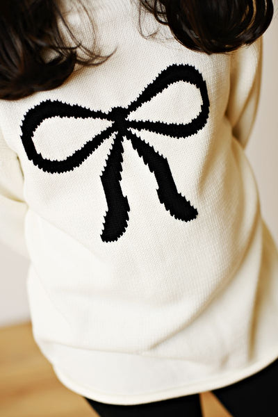 BLACK BOW SWEATER