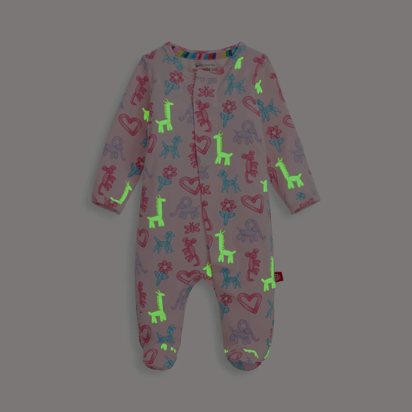 Magnetic Me Glow in The Dark Pink Party Animals Modal Footie