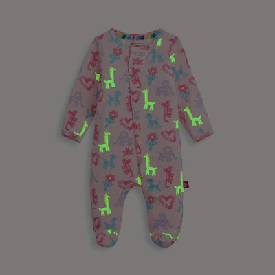 Magnetic Me Glow in The Dark Pink Party Animals Modal Footie