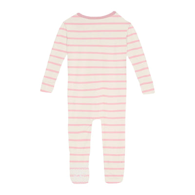 Print Convertible Sleeper with Zipper in Lotus Sweet Stripe