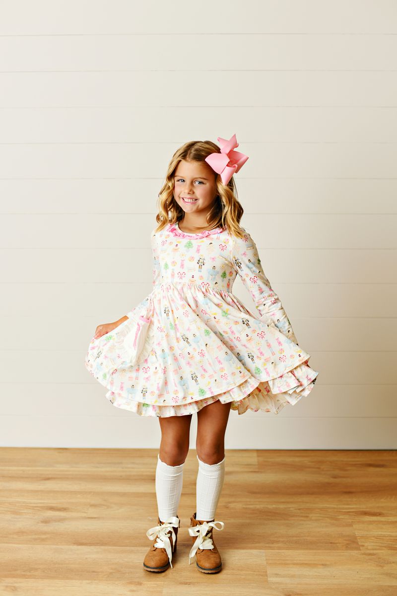 NUTCRACKER EMBROIDERY POCKET DRESS