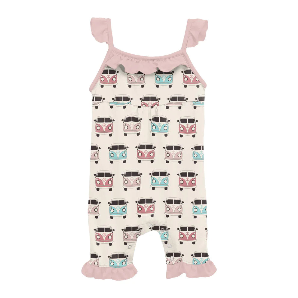 Print Wing Romper in Natural Vintage Vans