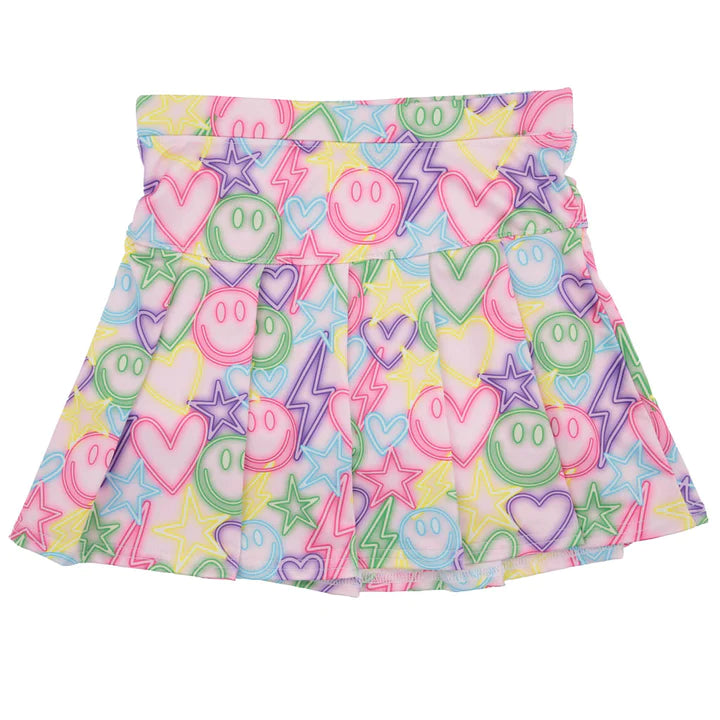 Tennis Skort - Happy Neon