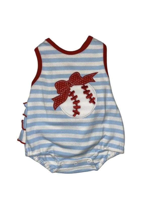 Three Sisters Baseball Girls Applique Bubble