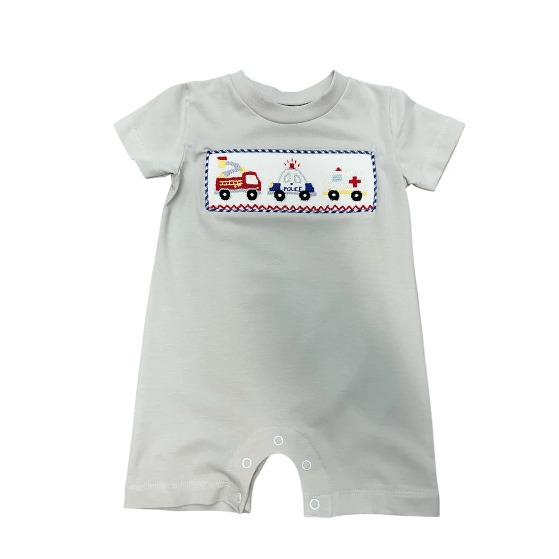 Emergency Vehicle Smocked Romper