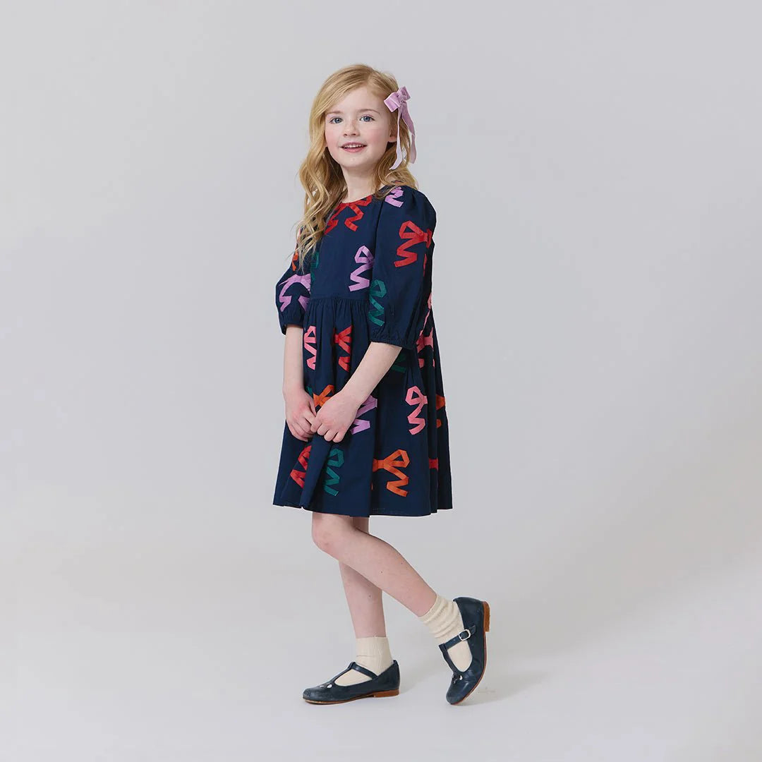 Blue Climbing Floral Girls Brooke Dress
