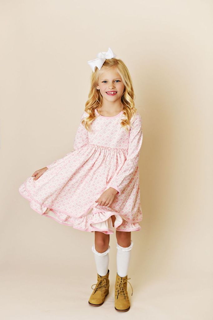 Pink Scallop Pumpkin Dress