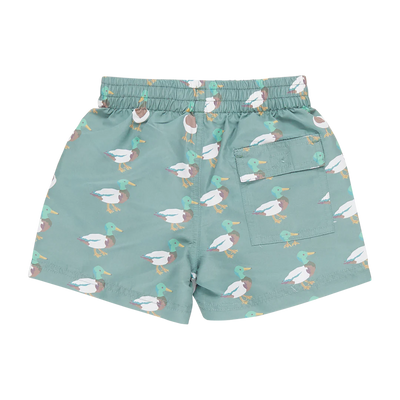 Boys Swim Trunk - Green Mallard Friends