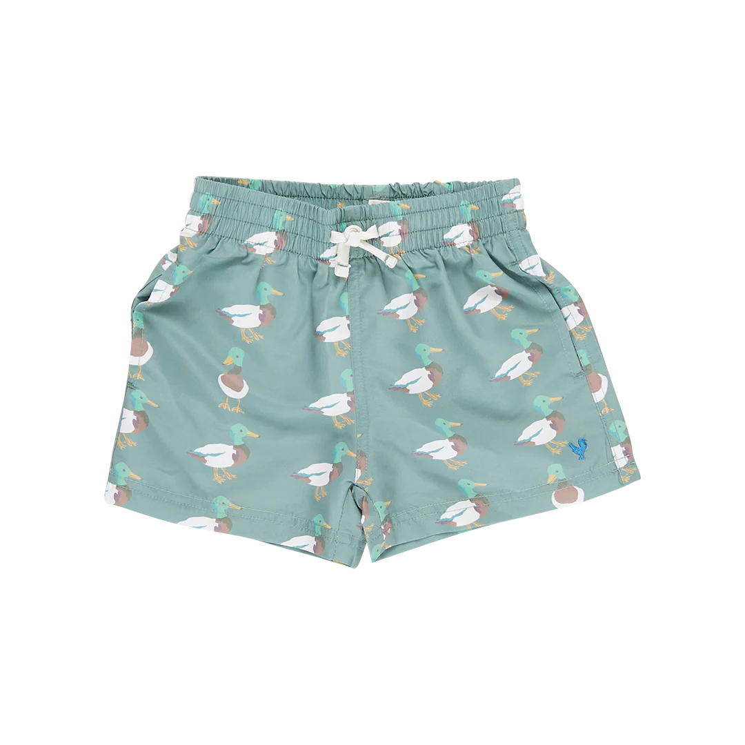 Baby Boys Swim Trunk - Green Mallard Friends