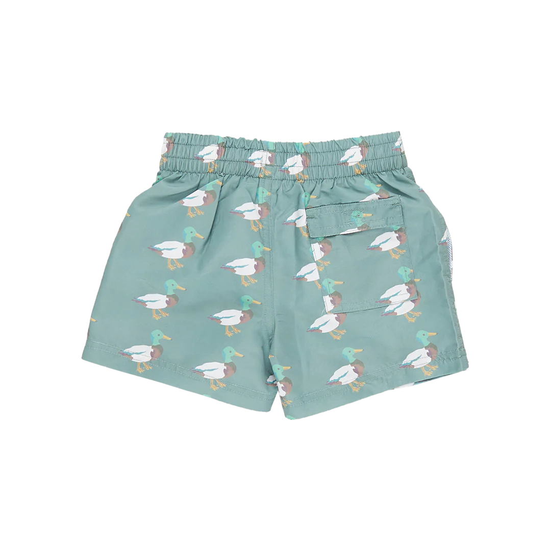 Baby Boys Swim Trunk - Green Mallard Friends
