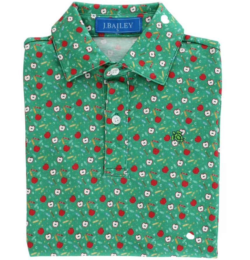 Back to School Henry Performance Polo on Green