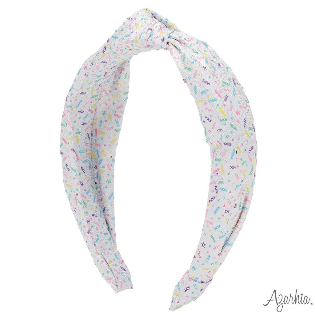 Top Knot Headband in Shimmer Sprinkles BIRTHDAY