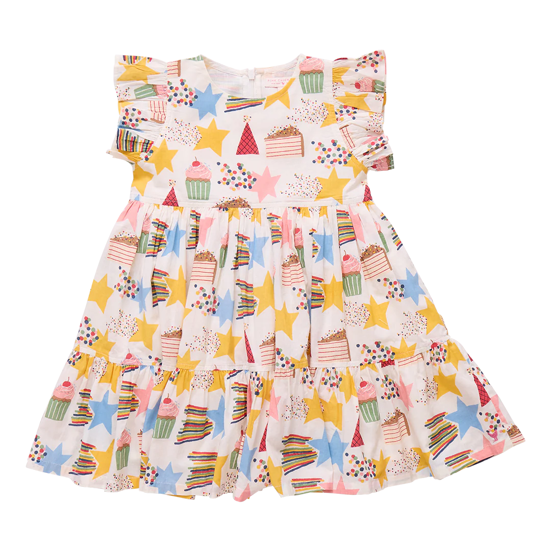 Girls Jennifer Dress - Birthday Star