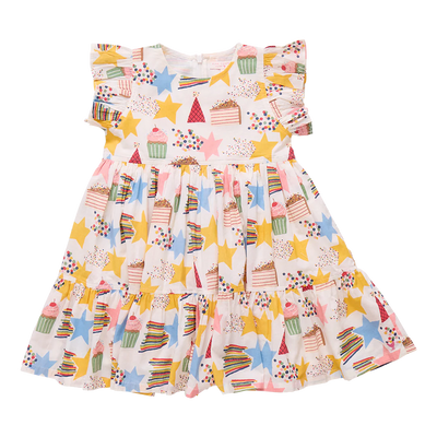 Girls Jennifer Dress - Birthday Star