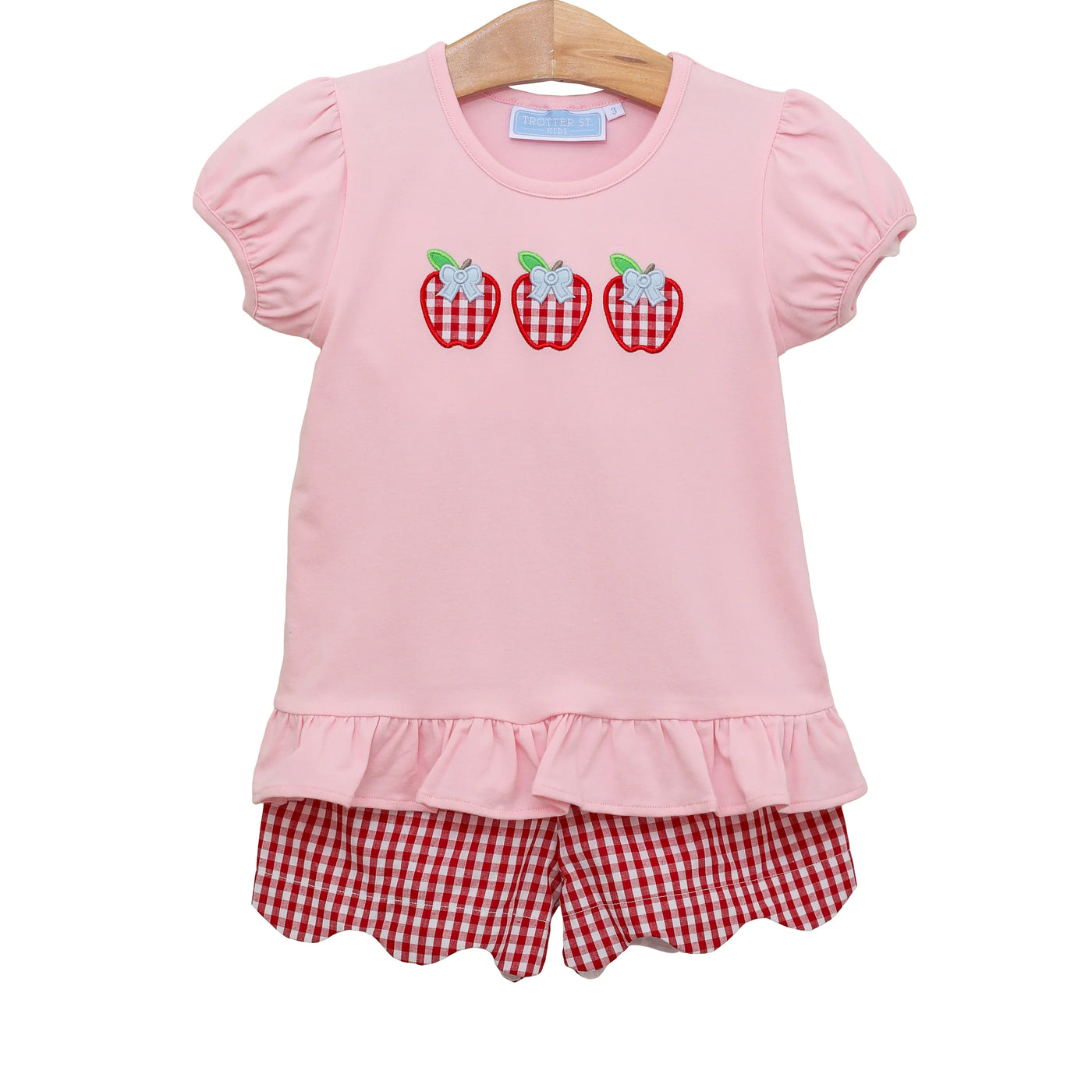 Apple Trio Ruffle Short Set