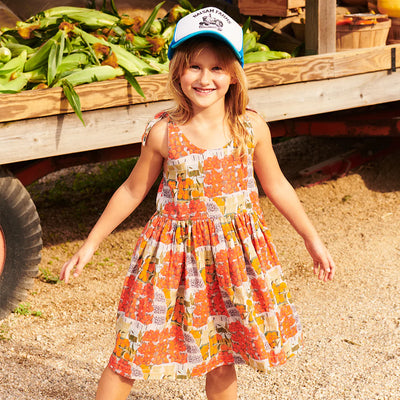 Girls Taylor Dress - Berries and Oranges