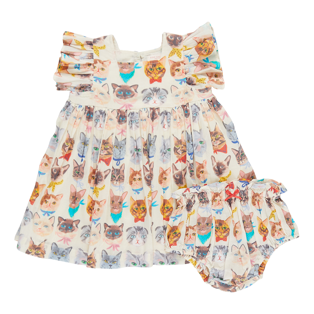 Baby Girls Elsie Dress Set - Cool Cats