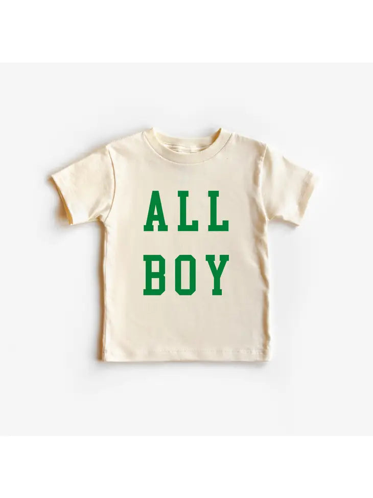 All Boy Tee in Green/ Natural