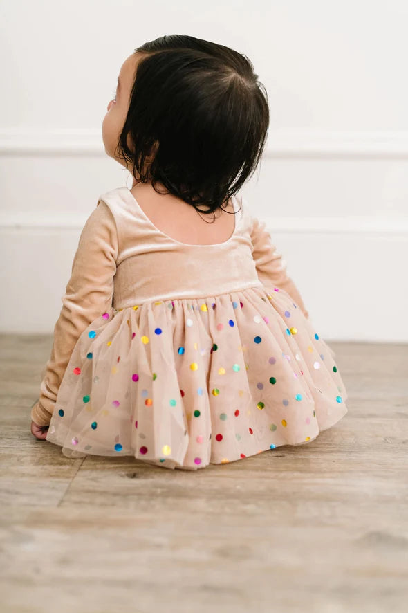 Carly Romper in Confetti Cream | Baby Bubble