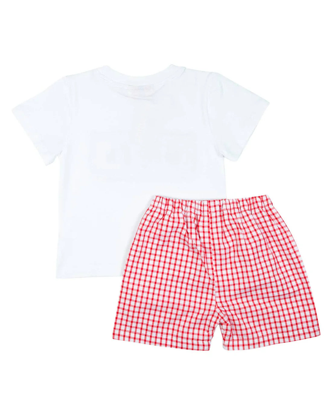 School Supplies Red Windowpane Shorts Set