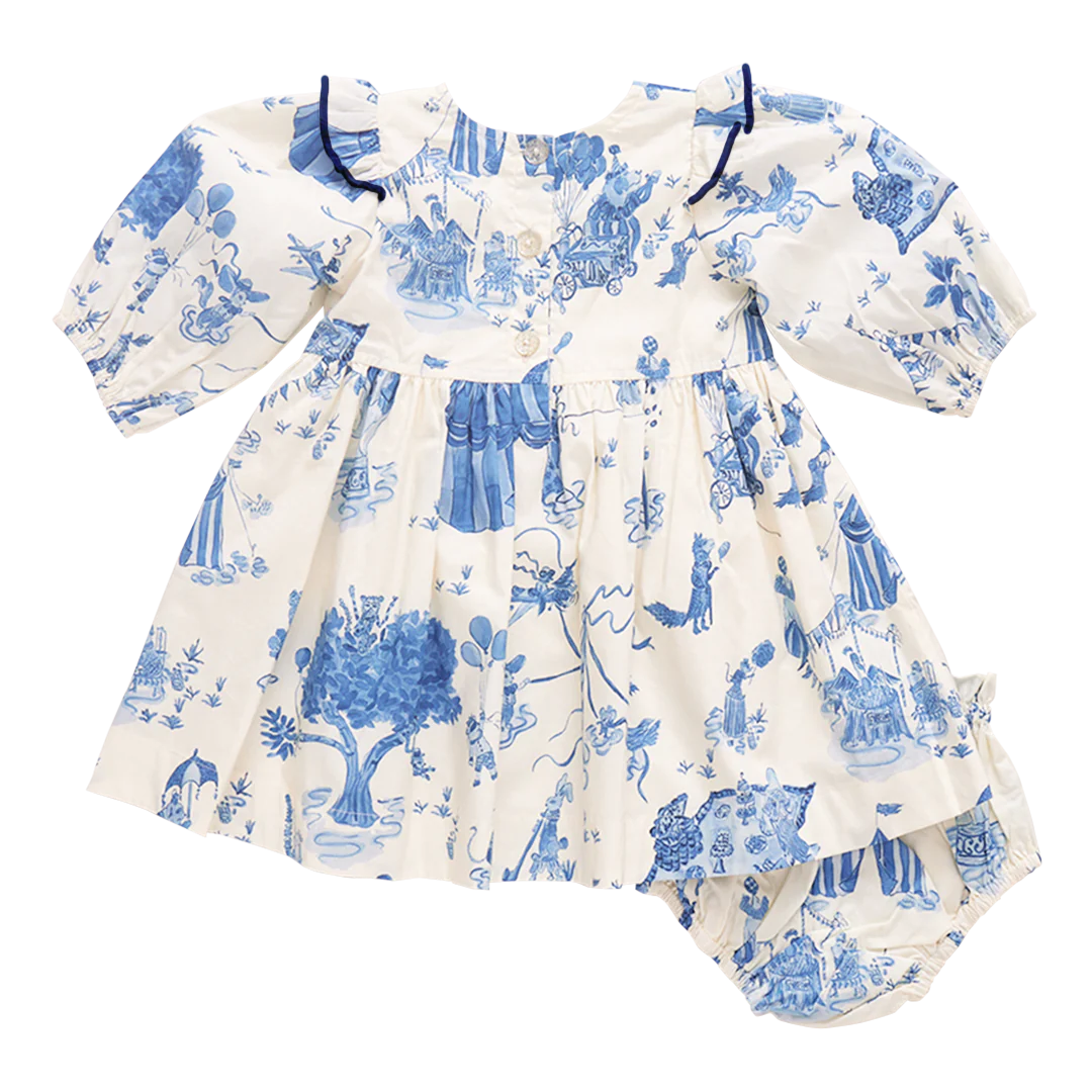Baby Girls Brooke Dress Set - Blue Circus