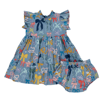 Baby Girls Jennifer Dress Set - Bows on Bows