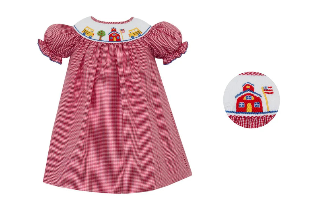 BACK TO SCHOOL GIRL´S - Red Gingham Bishop Dress