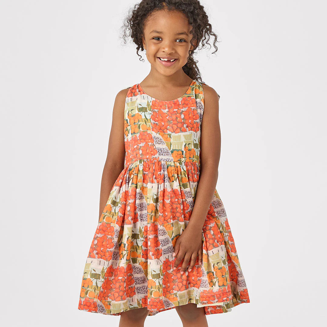 Girls Taylor Dress - Berries and Oranges