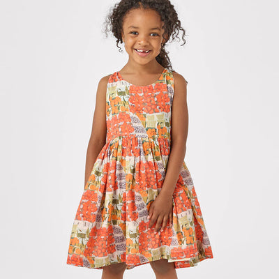 Girls Taylor Dress - Berries and Oranges