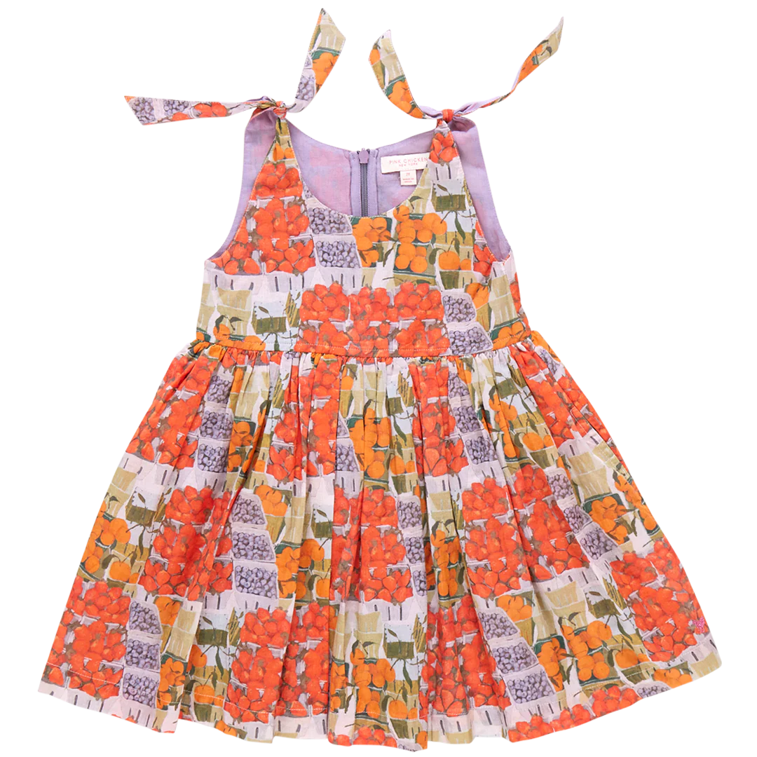 Girls Taylor Dress - Berries and Oranges