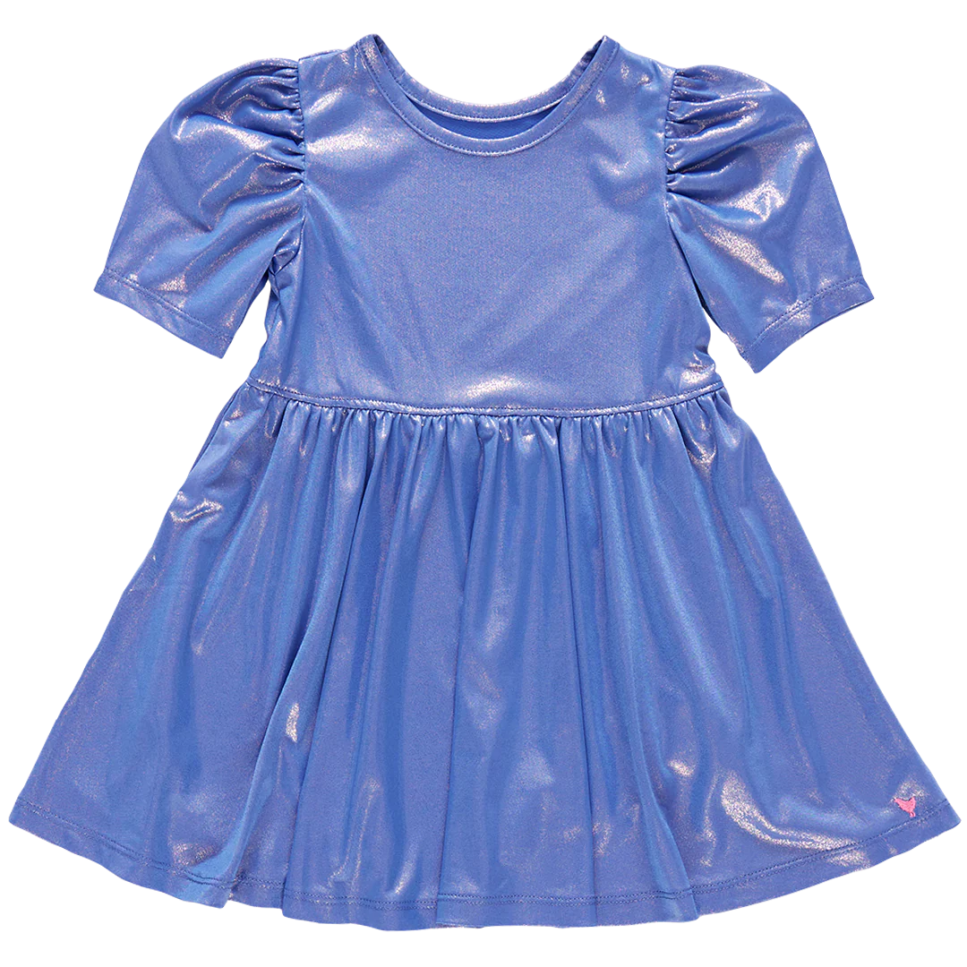 Girls Lame Laurie Dress - Blue