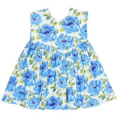 Girls Gracie Dress - Blue Peonies