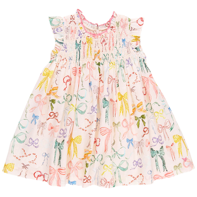 Girls Stevie Dress - Watercolor Bows