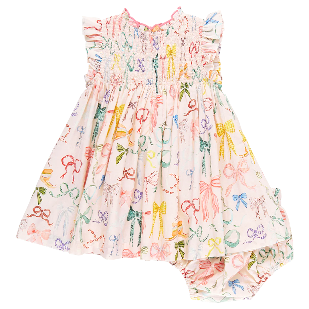 Baby Girls Stevie Dress Set - Watercolor Bows