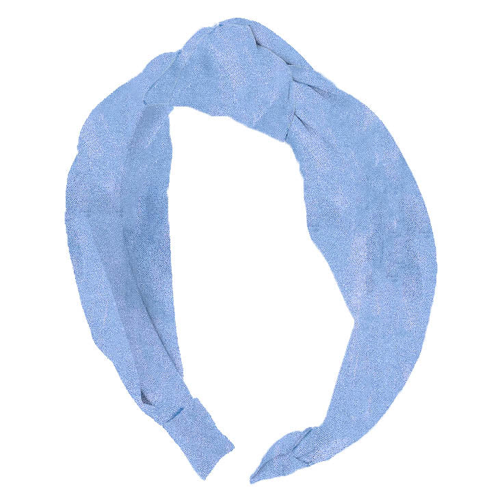 Top Knot Headband in Light Blue Shimmer